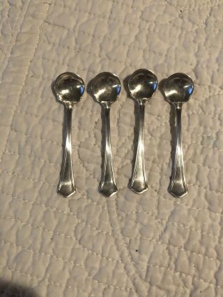 Antique R.  Wallace & Sons Sterling Silver Salt Spoons Set Of 4