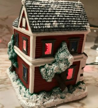 Vintage Holiday Time Christmas House Hand Made & Painted Clay / Ceramic 3