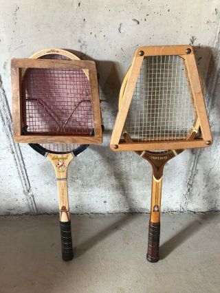 Antique Wooden Squash Rackets 2,  Imperial Autograph