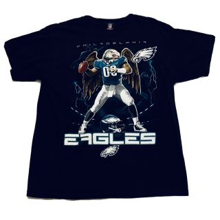 Vintage Nfl Philadelphia Eagles T Shirt Adult Large L Black