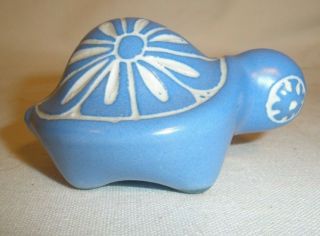 Pablo Zabal Chile Pottery Turtle Signed Blue & White 2.  75 " Vtg 1970s Figurine