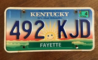 Vintage 2006 Mr Smiley Sunshine Kentucky License Plate " It 
