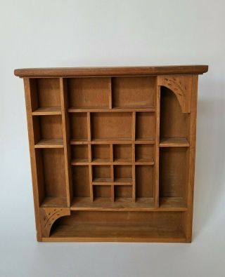 Large Wooden Wall Shelf Curio Cabinet Light Wood 16 " Vintage Wood Knick Knacks