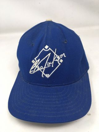 Vintage Bo Jackson 16 Kansas City Royals Snap Back Hat Cap Made In Usa Blue L