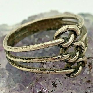 Zwro Vintage Sterling Silver Three Knots Ring Size 7