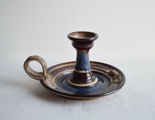 Wagner Vintage Pottery Chamberstick Taper Candle Stick Holder Glazed