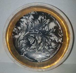 Vintage Rare Fornasetti Dish Bowl Ashtray With Floral Leaf Motifs