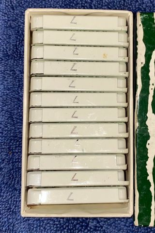 Vintage BOX with 12 full PFLUEGER Split Shot Sinkers in Tins - Fishing No.  1816 3