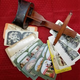 Antique Stereoscope With Viewer Cards,  Patented In 1903 By H.  C.  White