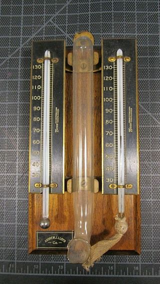 Antique Tycos Thermometer Andrew J.  Lloyd Co.  Boston COLD and HEAT thermometers 2