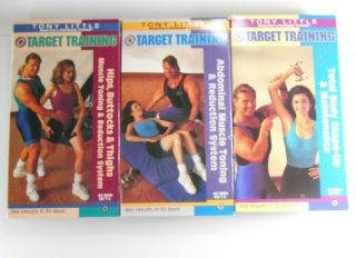 Three Vintage Tony Little Target Training Vhs Tapes,  Euc,  Maybe Viewed Once