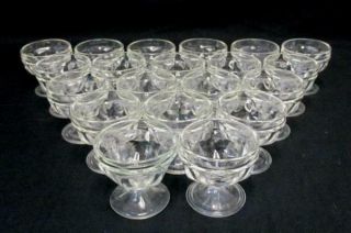 Set Of 20 Vintage Federal Small Clear Cut Glass Sherbet Dessert Cups Bowls Cafe