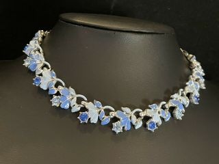 Vintage 1950’s Coro Enamelled And Crystal Set Necklace