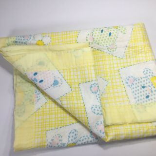 Vintage Baby Blanket Wpl 1675 Beacon Satin Binding Silky Acrylic Plaid Bear Crib