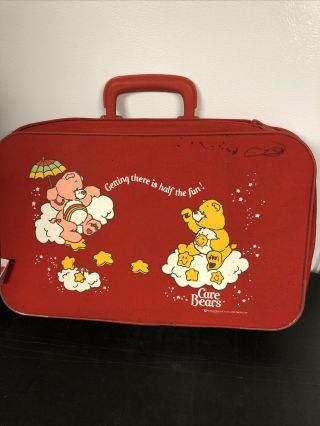Vintage 1983 Care Bears Red American Greetings Luggage Suitcase Peters Bag Corp