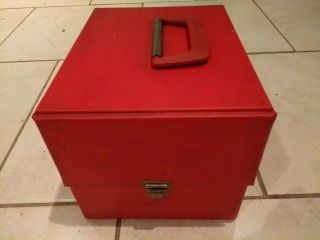Vintage (1970s) Large 7 " Single Vinyl Record Ep Storage Box Case Red