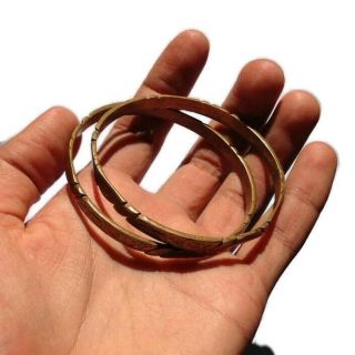 Antique Ancient Viking Two Bracelet Bronze Artifact Rare Authentic Very Stunning