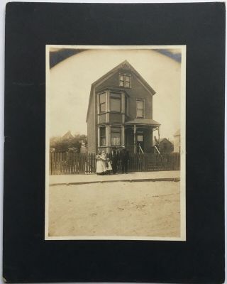 Antique C1890s Old Cabinet Photograph Victorian House Home Architecture