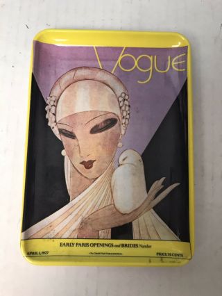 Vintage Melamine Vogue Trinket Tip Mini Vanity Tray 4x6 Italy Art