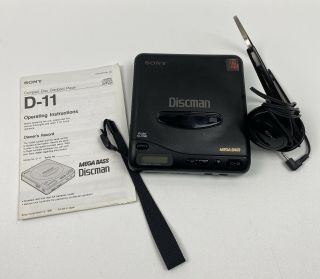 Sony Discman Mega Bass Cd D - 11 Compact Disc Player Vintage 1990