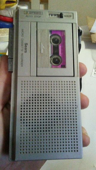 Vintage Sears 2 Speed Micro Cassette Recorder