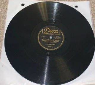 Vtg Judy Garland Decca 78 Rpm That Old Black Magic/poor Little Rich Girl Vg - Vg,