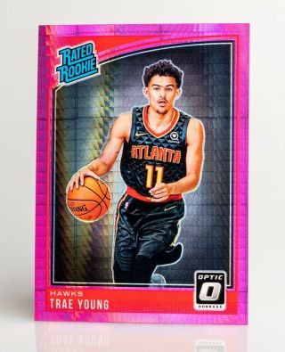 2018 - 19 Donruss Optic Trae Young Rookie Card 198 Pink Hyper Prizm Rc Rare Hot 1