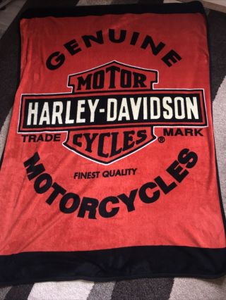 Harley Davidson Fleece Blanket Vintage 2013