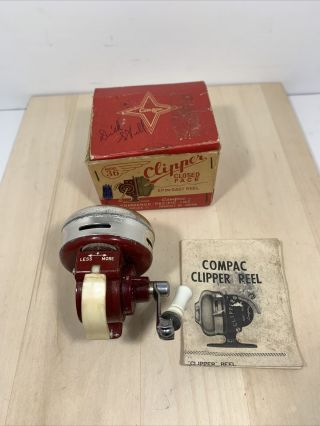 Vintage Clipper Compac Model No.  36 Spin Cast Reel And Instructions 2