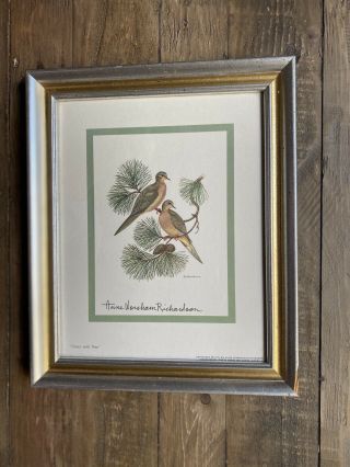 Anne Worsham Richardson Signed Print Doves With Pine