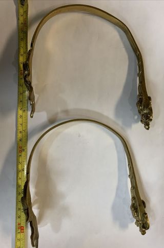 Antique Set Of 2 Solid Brass Drapery Curtain Hold Tie Backs 6 1/2”