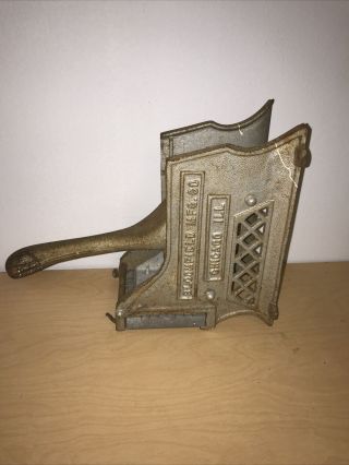 Antique Cast - Iron French Fry Cutter.  By Bloomfield Mfg.  Co.  Chicago,  Ill.