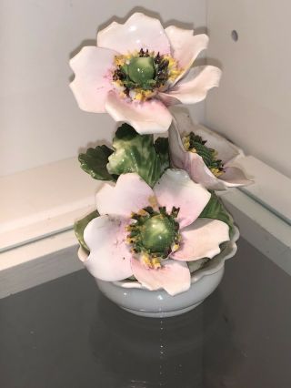 Vintage Radnor Staffordshire Hand Made Bone China Flower Bouquet In Vase