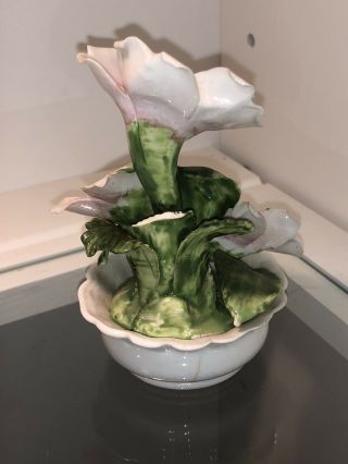 Vintage Radnor Staffordshire Hand Made Bone China Flower Bouquet in Vase 2