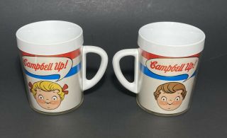 Set Of 2 Campbell ' s Soup Vintage Plastic Cup Mug by West Bend Thermo - Serv - 1970s 2