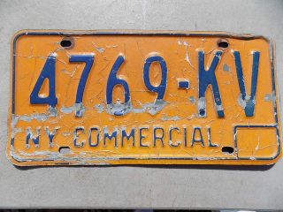 1973 - 80 York Ny Commercial License Plate 4769 - Kv Orange Blue Fastfreeship