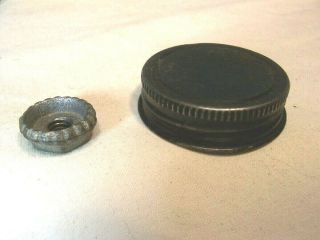 Vintage Early American Coffee Mill Grinder Screw - On Lid & Cast Iron Tension Knob
