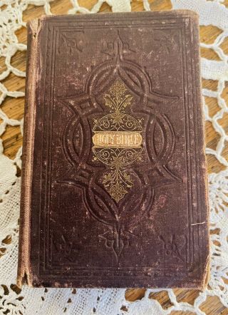 Antique Vtg 1800s Child’s Holy Bible Leather Dysart Parish Church Scotland