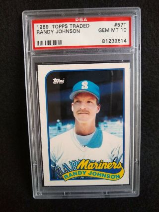 1989 Topps Traded Randy Johnson 57t Rc Rookie Baseball Card Psa 10