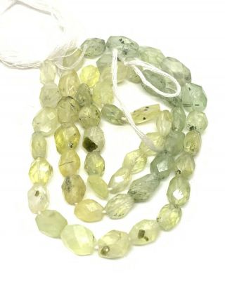 Vtg Faceted Mossy Agate 10 - 12mm Bead Hank