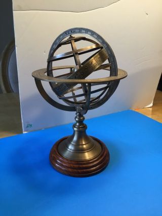 Vintage Metalic Opened Zodiac Desk Globe