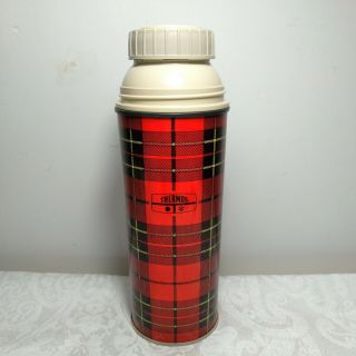 Red Plaid King Seeley Thermos Vintage 1973 No 2242 Stopper 722 No Cup