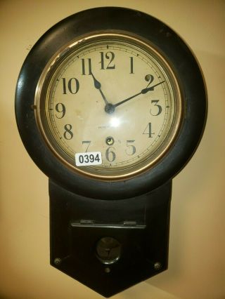 394 - Antique Seth Thomas Mini School House Wall Clock To Restore