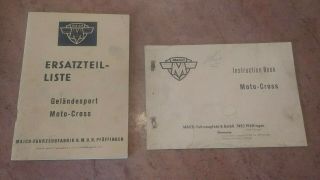 Maico Instruction And Parts Book Motocross Vintage