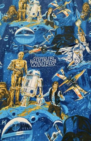 Vintage Star Wars Twin Mattress Flat Sheet 1977
