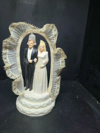 Vintage Wedding Cake Topper Blonde Bride