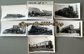 Virginian Set Of 7 Steam & Electric Loco Photos On Post Card Size Prints