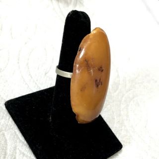 Vintage Natural Baltic Butterscotch Cabochon Amber Ring,  7.  5 gram (AM624) 3