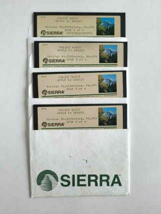 Police Quest Vintage Apple Ii Computer Game Sierra Online Inc Four Discs