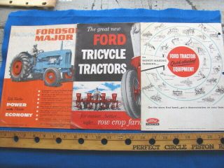 (3) Vintage 1950’s Ford/fordson Tractor Sales Brochures